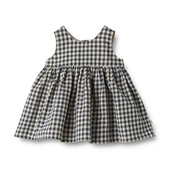 Wheat Pinafore wrinkles Sienna - Blue check